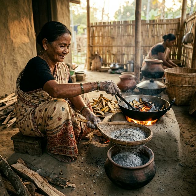 Making banana peel ash